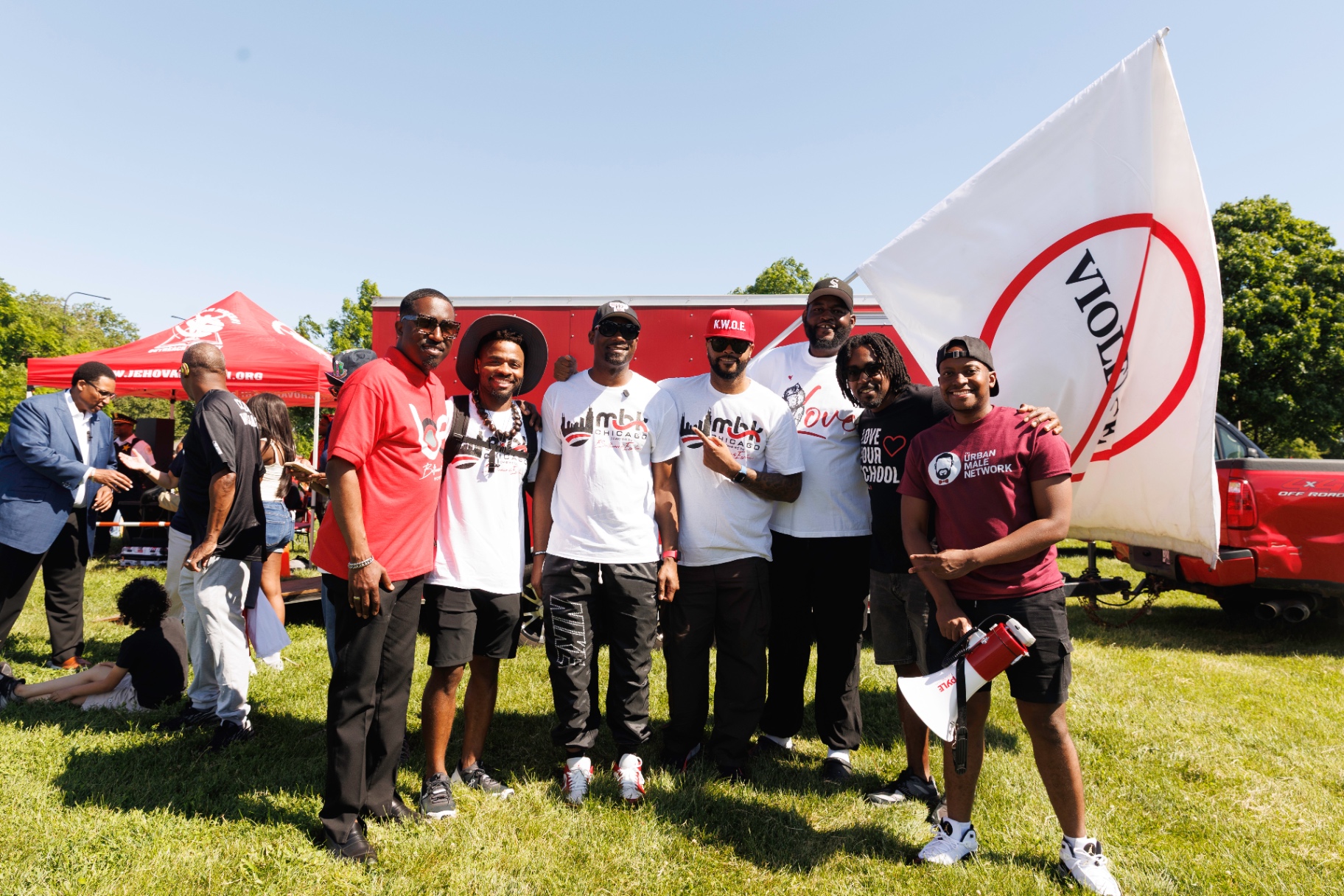 MBK Chicago partner leaders at an anti-violence rally
